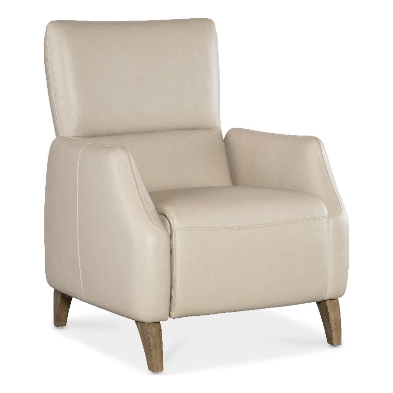 Hooker Furniture Rumero Contemporary Leather Press Back Recliner in Beige