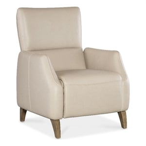 hooker furniture rumero contemporary leather press back recliner in beige