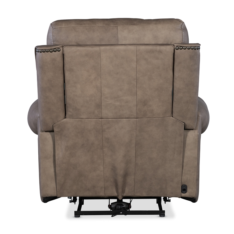 Duncan Hooker Furniture Power Leather Recliner w/ Power Headrest in Brown