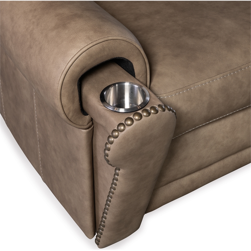 Duncan Hooker Furniture Power Leather Recliner w/ Power Headrest in Brown