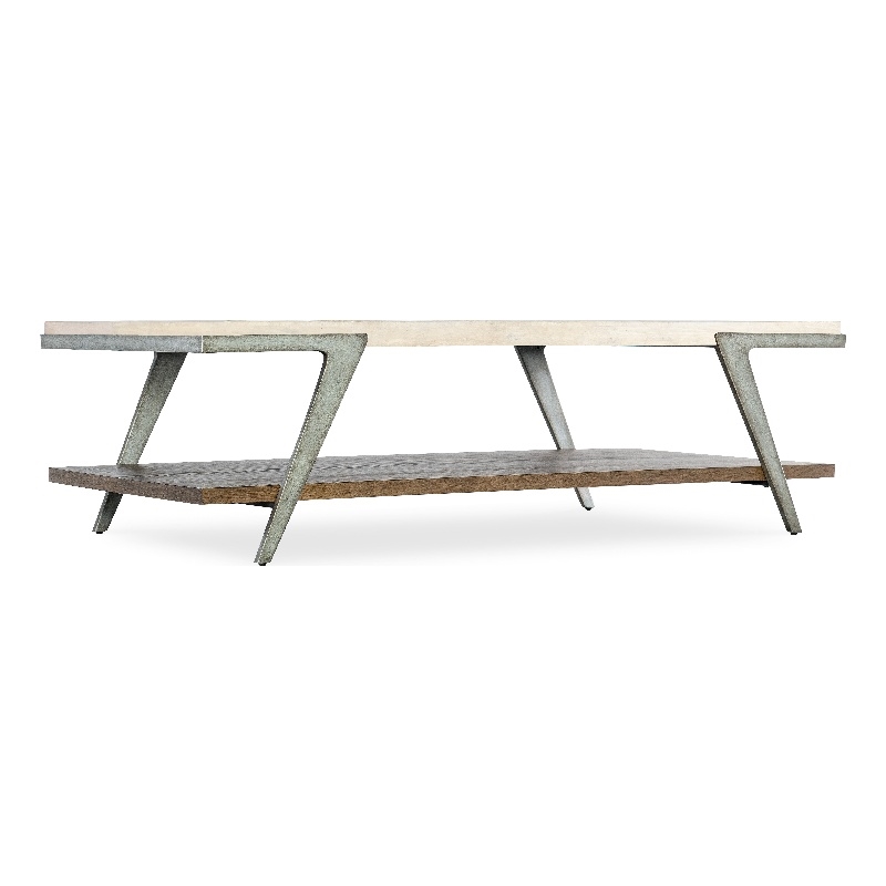 Hooker Furniture Commerce and Market Boomerang Marble Cocktail Table in White