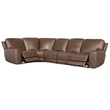 Hooker Furniture Torres 5-Piece Transitional Leather Sectional in Brown