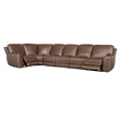 Hooker Furniture Torres 6-Piece Leather Sectional w/ USB Portin Brown