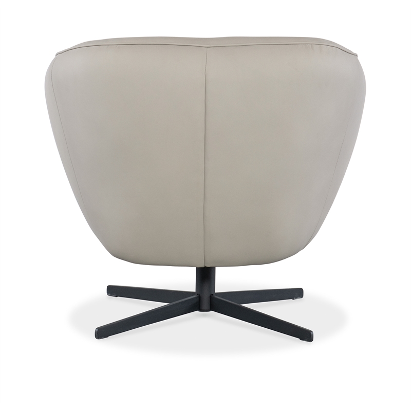 Hooker Furniture Mina Contemporary Leather Swivel Accent Chair in Beige