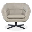 Hooker Furniture Mina Contemporary Leather Swivel Accent Chair in Beige