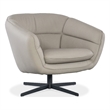 Hooker Furniture Mina Contemporary Leather Swivel Accent Chair in Beige