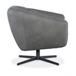 Hooker Furniture Mina Contemporary Leather Swivel Chair in Gray