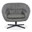 Hooker Furniture Mina Contemporary Leather Swivel Chair in Gray