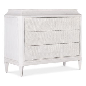 hooker furniture commerce and market argyle 3-drawer wood chest in white