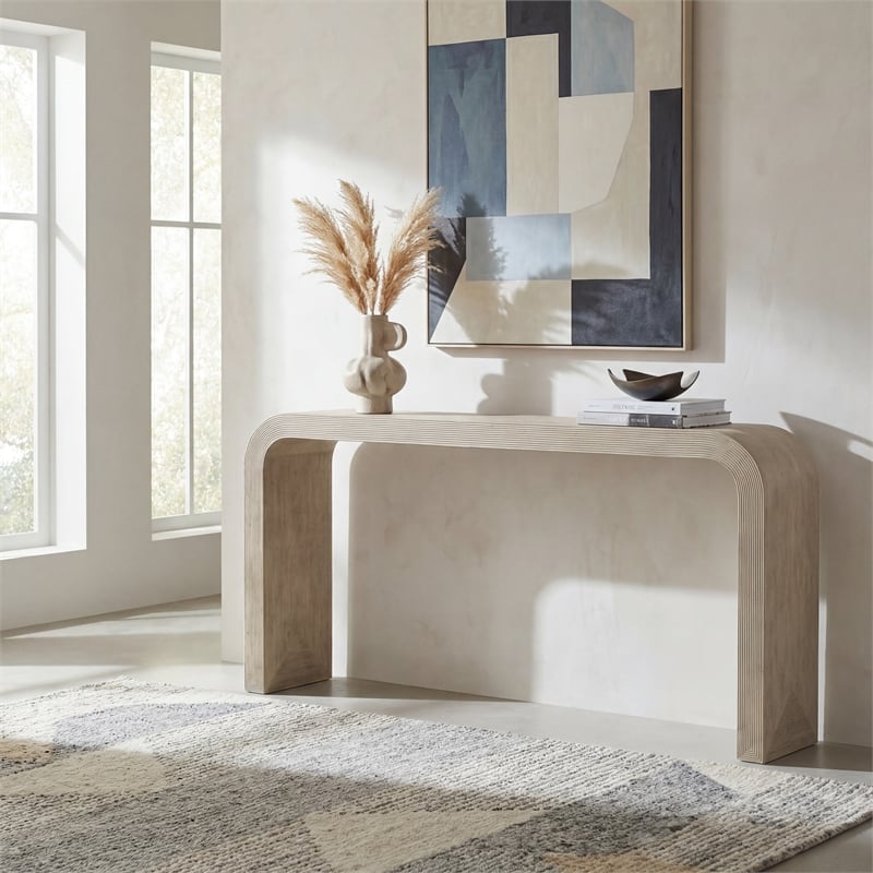 Commerce & Market Delta Console Table in Light Brown Wood by Hooker Furniture