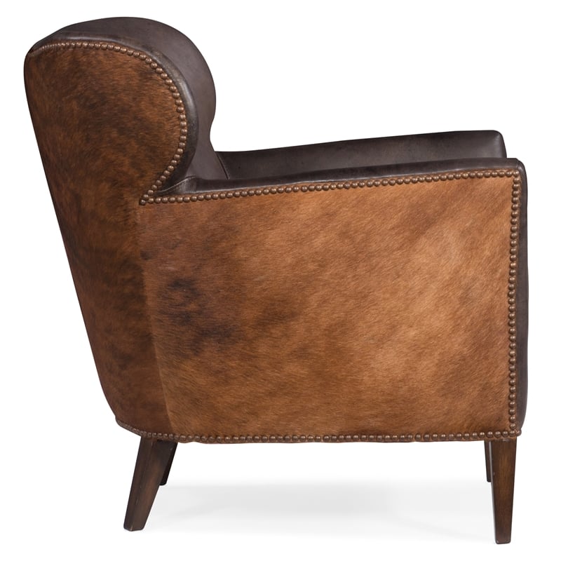 Kato Leather Club Chair in Dark Brown Leather by Hooker Furniture