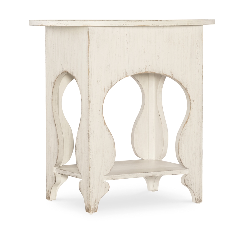 Americana One-Drawer Wood Oval Nightstand in White by Hooker Furniture
