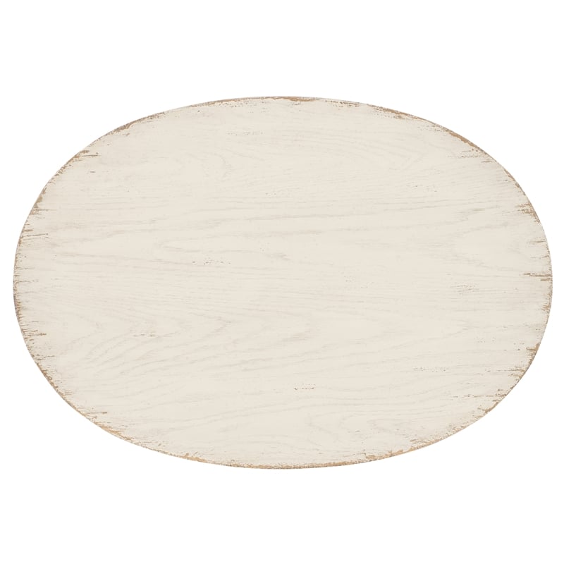 Americana One-Drawer Wood Oval Nightstand in White by Hooker Furniture
