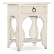 Americana One-Drawer Wood Oval Nightstand in White by Hooker Furniture