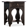 Americana One-Drawer Oval Wood Nightstand in Black by Hooker Furniture
