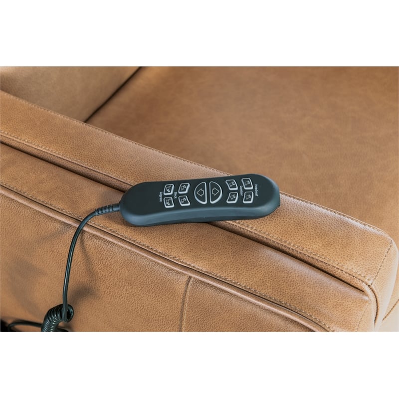 Thyme Power Leather Lift Chair w/ Power Headrest in Brown by Hooker Furniture