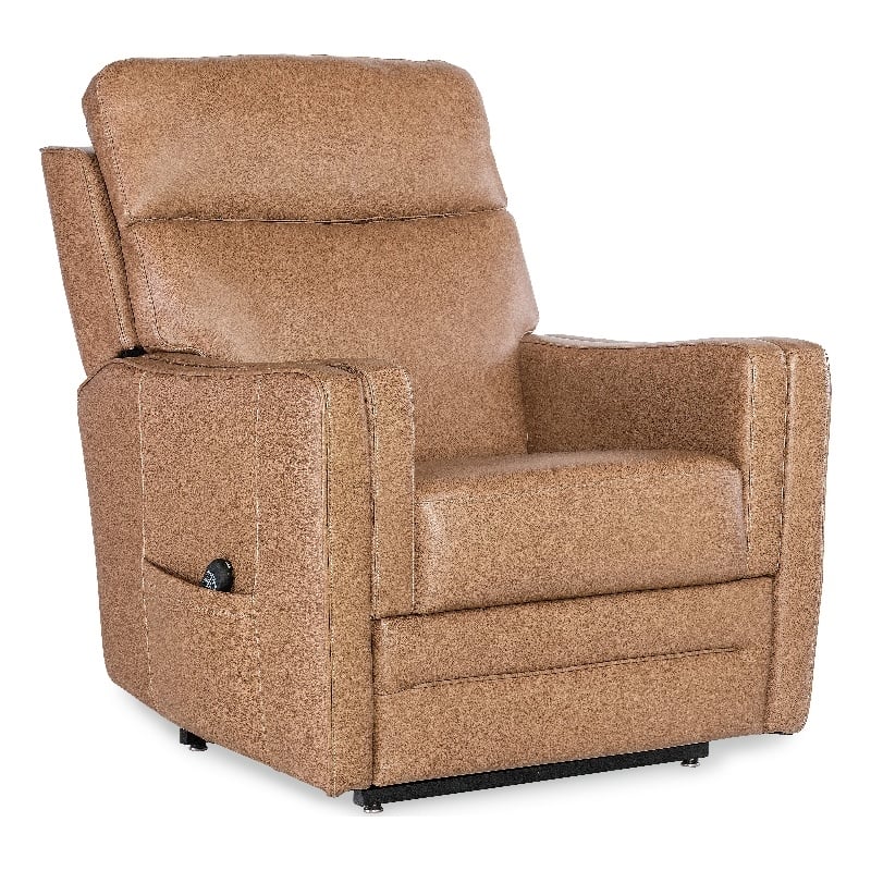 Thyme Power Leather Lift Chair w/ Power Headrest in Brown by Hooker Furniture