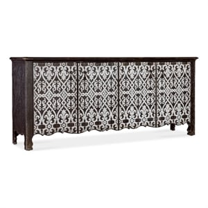 americana wood entertainment credenza in black by hooker furniture