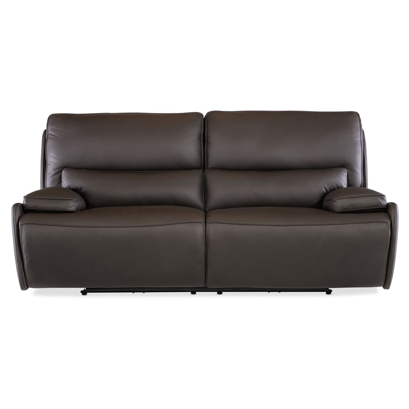 Kramer Zero Gravity Leather Power Sofa in Brown by Hooker Furniture