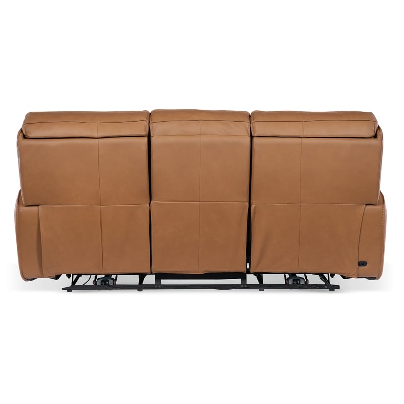 Miles Zero Gravity Leather Power Sofa in Brown by Hooker Furniture