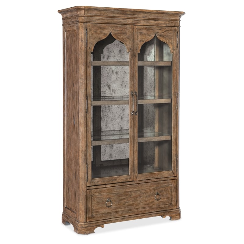 Hooker Furniture  Americana Wood Display Cabinet in Brown