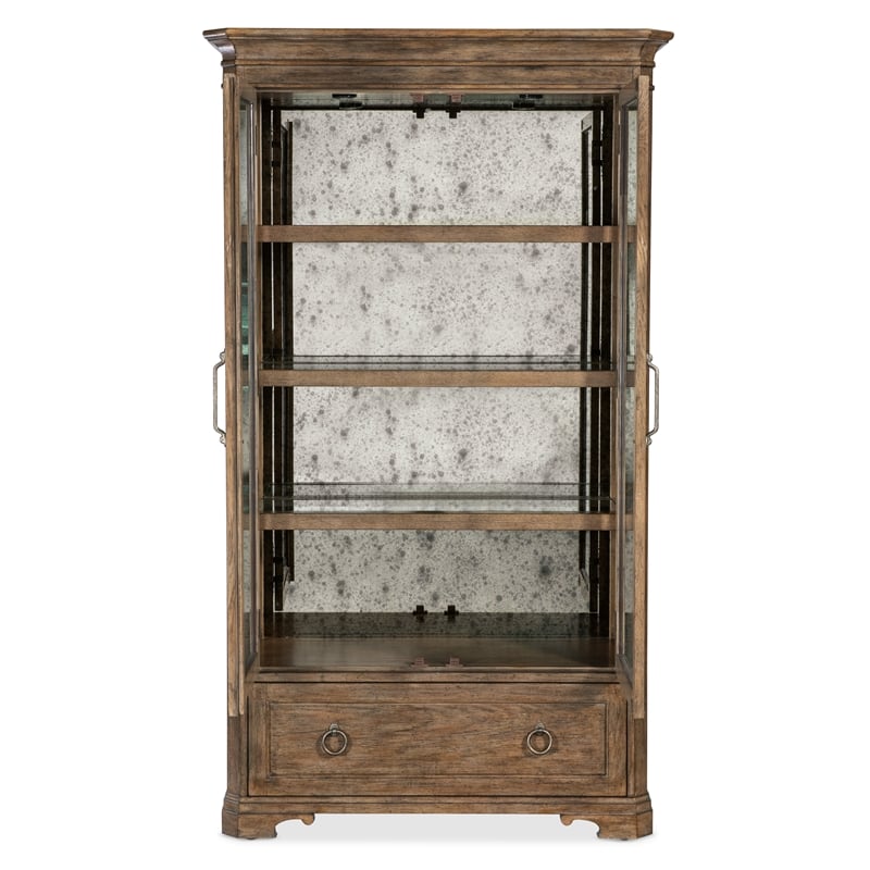Hooker Furniture  Americana Wood Display Cabinet in Brown