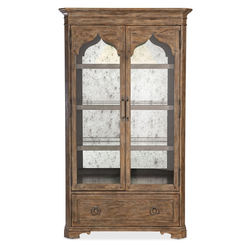 Hooker Furniture  Americana Wood Display Cabinet in Brown
