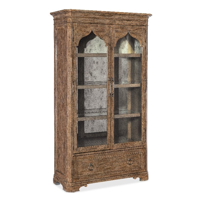 Hooker Furniture  Americana Wood Display Cabinet in Brown