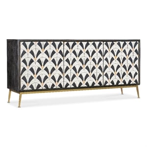 Melange Renee Wood Credenza in Black and White by Hooker Furniture