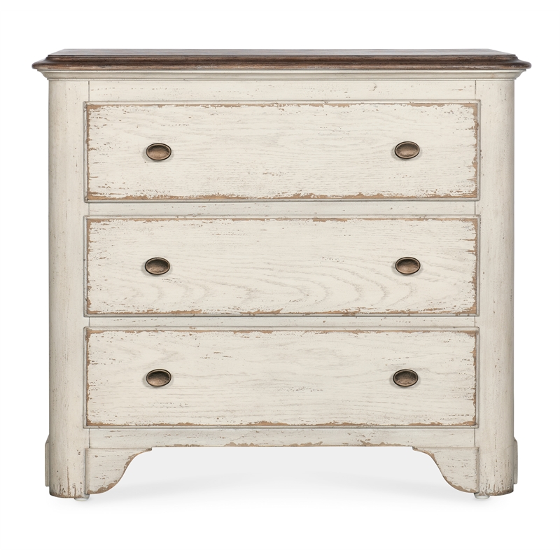 Americana Three-Drawer Wood Nightstand in White by Hooker Furniture