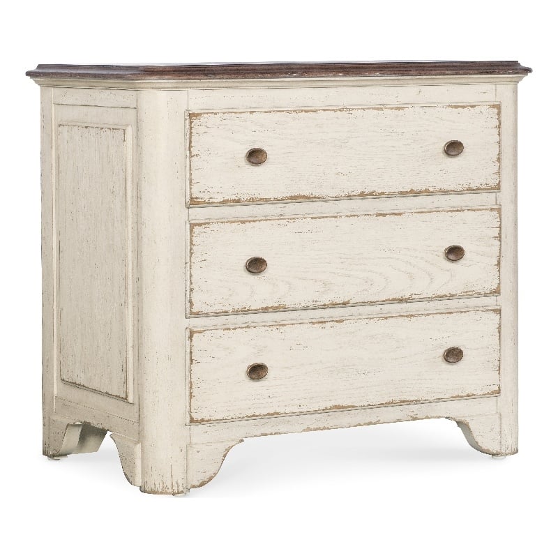 Americana Three-Drawer Wood Nightstand in White by Hooker Furniture