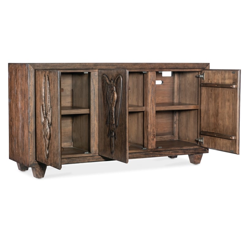Commerce & Market Safari Credenza in Brown Wood by Hooker Furniture