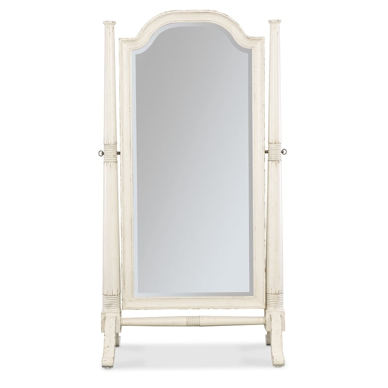 Americana Wood Framed Floor Mirror in White by Hooker Furniture