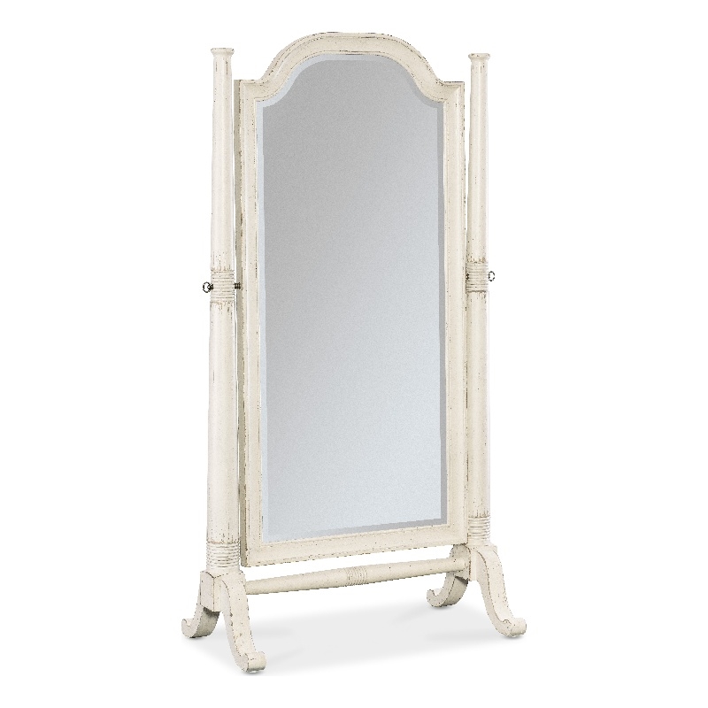 Americana Wood Framed Floor Mirror in White by Hooker Furniture
