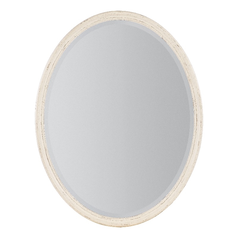 Americana Oval Wood Framed Mirror in White by Hooker Furniture