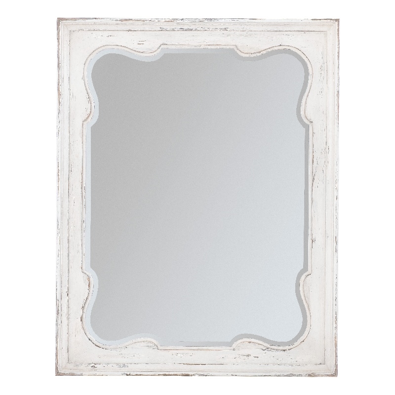 Americana Wood Framed Landscape Mirror in White Finish by Hooker Furniture