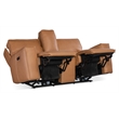 Miles Zero Gravity Leather Power Console Loveseat in Brown by Hooker Furniture