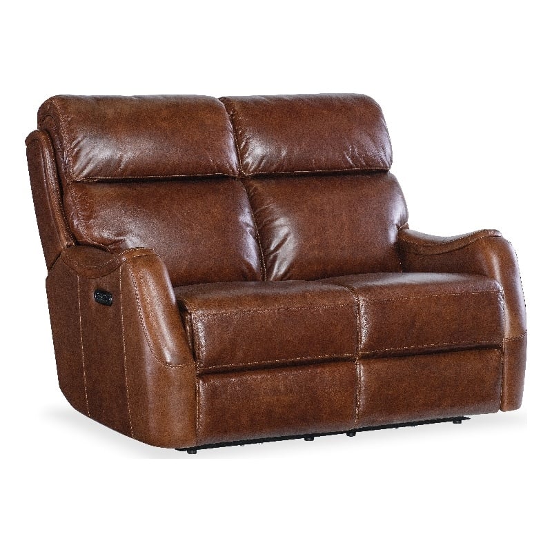 Harlan Zero Gravity Power Loveseat in Brown by Hooker Furniture