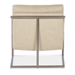 Moody Beige Leather Metal Chair with Silver Frame by Hooker Furniture