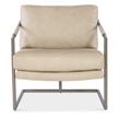 Moody Beige Leather Metal Chair with Silver Frame by Hooker Furniture