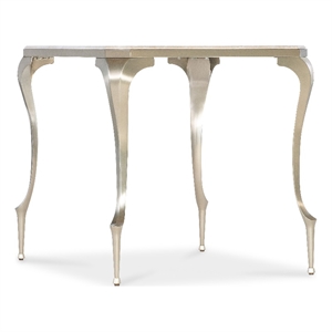 bella donna rectangle marble top end table in gold by hooker furniture