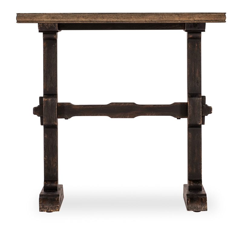Americana Trestle Wood End Table in Black by Hooker Furniture