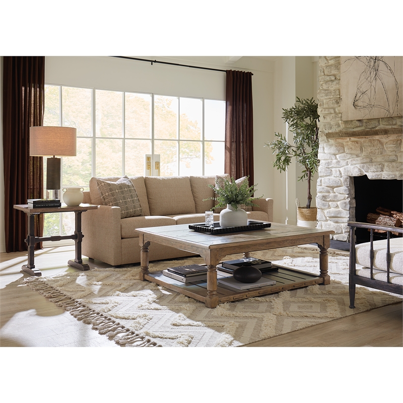 Americana Trestle Wood End Table in Black by Hooker Furniture