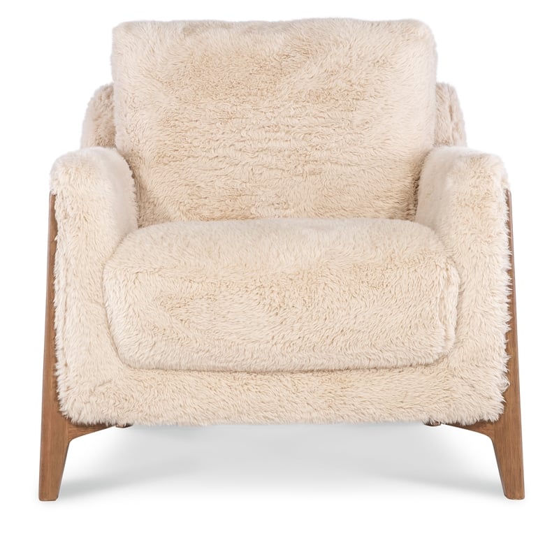 Cynthia Fabric Chair in Beige with Wood Legs by Hooker Furniture
