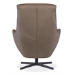 Hughes Brown Leather Swivel Chair with Black Base by Hooker Furniture