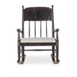 Americana Wood Rocking Chair with Beige Fabric Seat by Hooker Furniture
