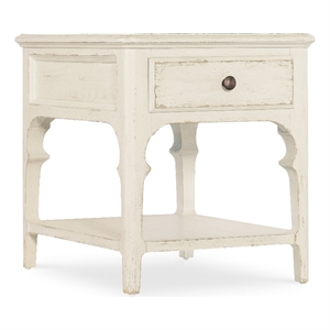 americana wood end table in white by hooker furniture