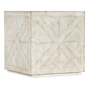 Commerce & Market Block Buster Wood End Table in Cream Finish