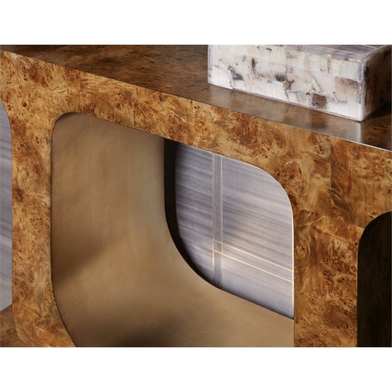 Melange Burlesque Wood Console Table in Brown by Hooker Furniture