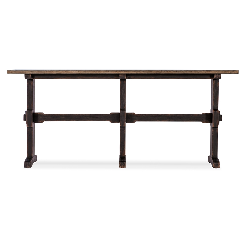 Americana Trestle Wood Console Table in Black by Hooker Furniture